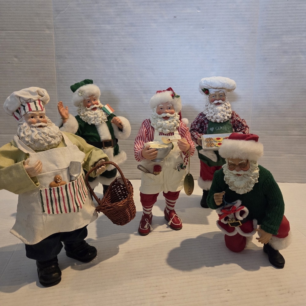 6 lot Santa Claus Kurt Adler baking cookies St Patrick's day Christmas
